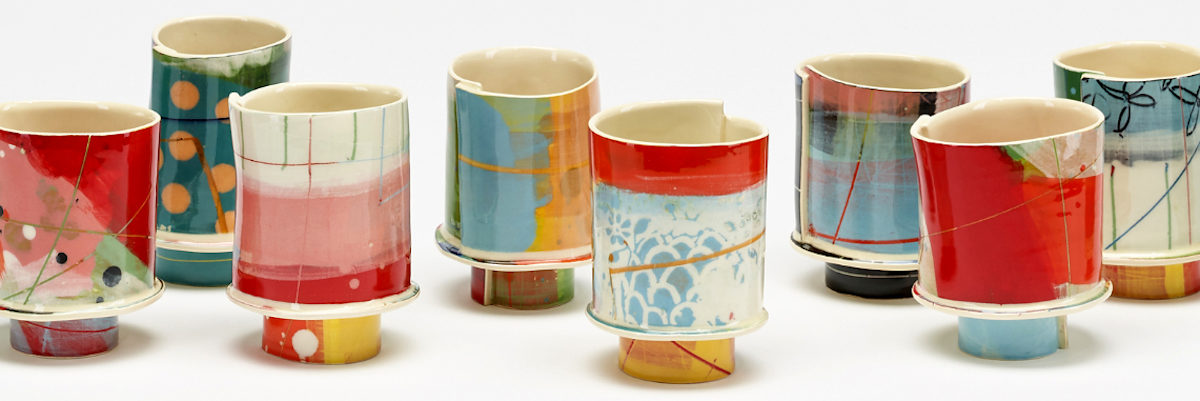 Bunte Becher "Capriccio" von Elke Sada.