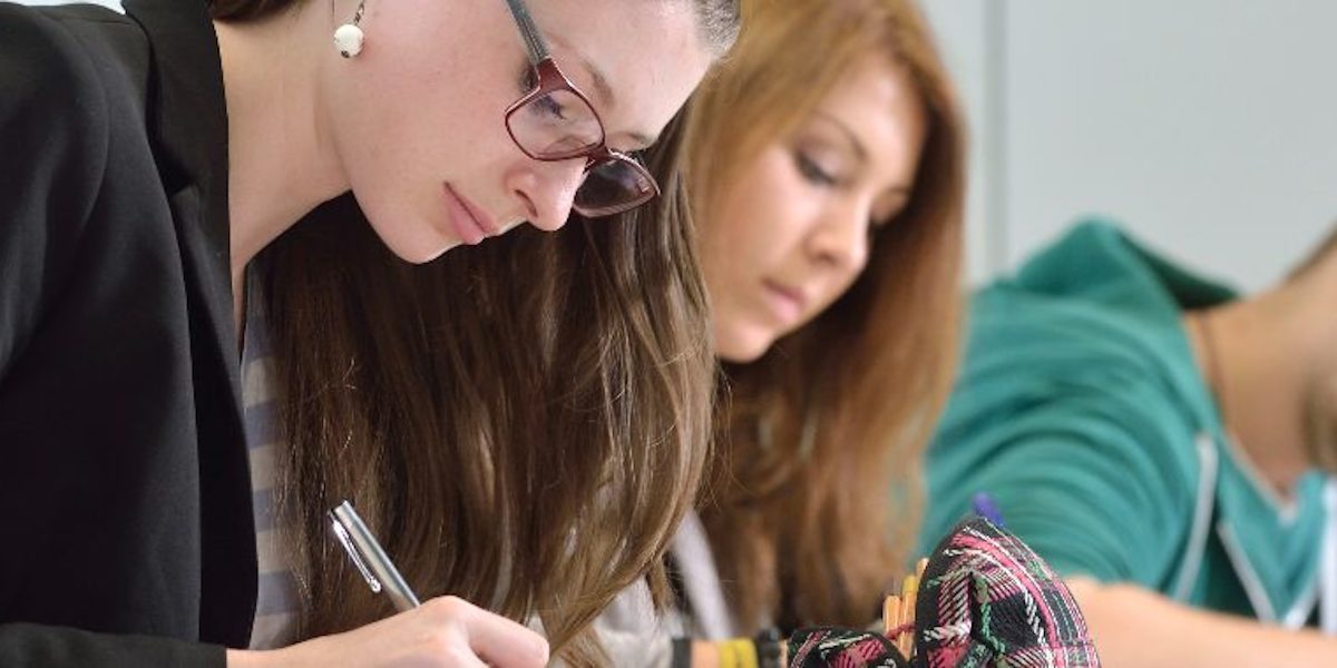 ülu, weiterbildung, lehrgang, prüfung, kurs, studiengang, kaufmann europäischer waren und dienstleistungsverkehr, kauffrau, europa, eu, schreiben, frau, mann, auszubildende, lehrgang