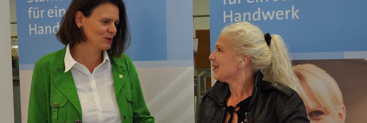 Mentorin Marena Heuer (li) und Mentee Marion Presek-Haster (re). fif, frauen gehen im handwerk in führung, frauen mit fif, marion presek-haster,