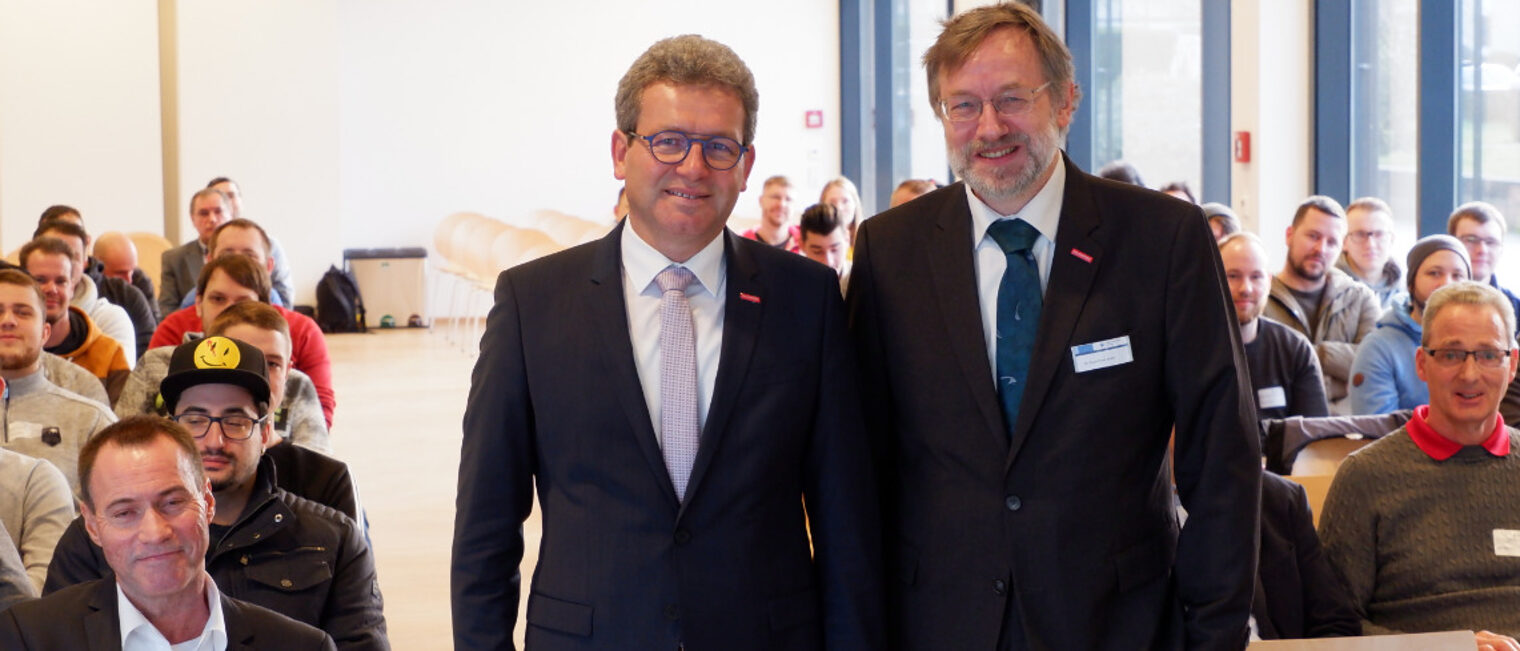 Vizepr&auml;sident Thomas Gehre und Keynote-Speaker Frank-Peter Ahlers auf den Campus Handwerk Tagen 2020