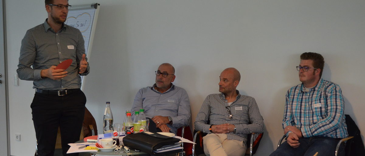 Das Germerott-Team während eines Strategieworkshops bei der Zukunftswerkstatt Handwerk DIGITAL. zukunftswerkstatt germerott