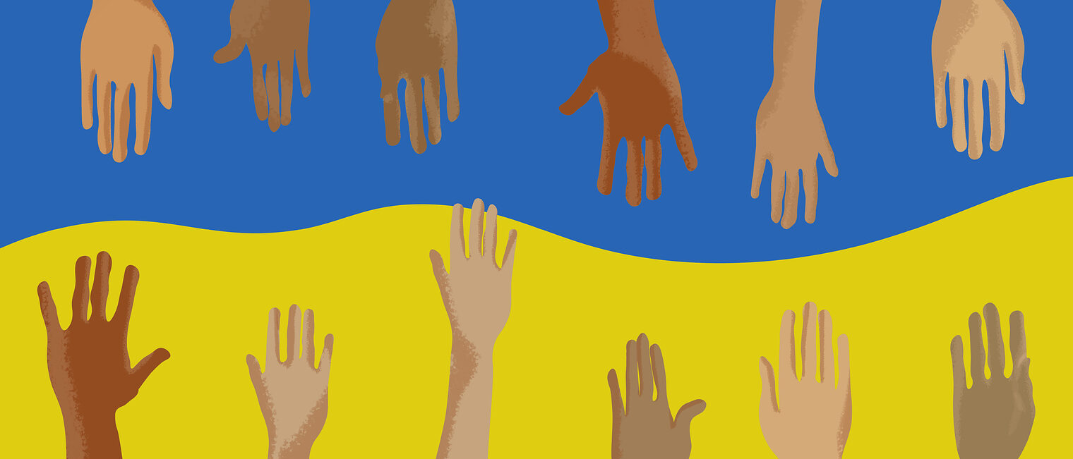 Hilfe für die Ukraine ukraina, d¿onie, wsparcie, wojna, solidarno¿¿, mi¿o¿¿, pomoc, uczucia, niebieski, ¿ó¿ty, plik wektorowy, ilustracja, u¿cisk d¿oni, palce, ludzie, symbol, oznaczenie, kocham, sztuka, przyja¿¿, broni, koncepcja, kolory, plakietka, razem, si¿a, gest, podanie, wyci¿gni¿cie, d¿oni, znak, pokoju