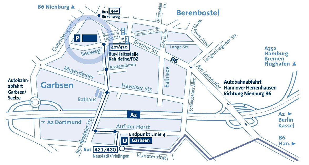 Campus Anfahrt Bus und Bahn
