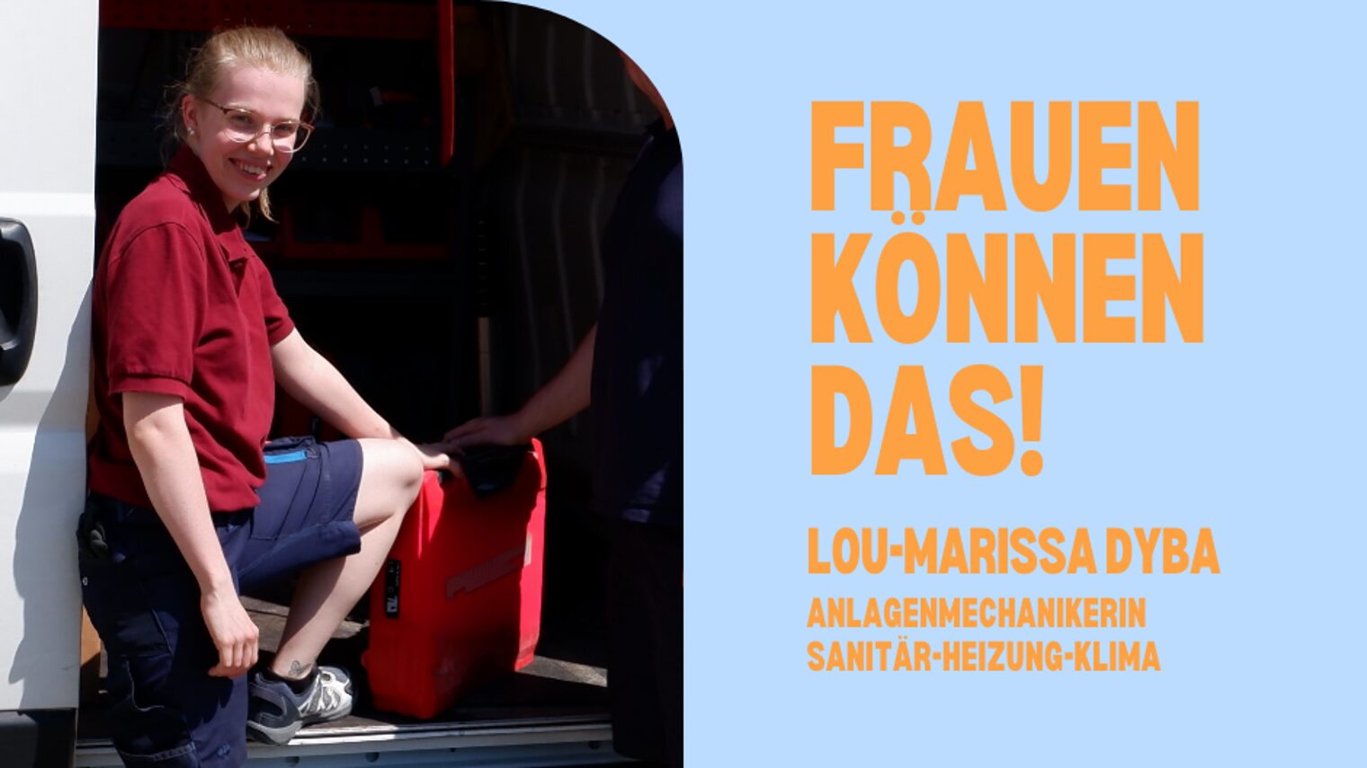 Lou-Marissa Dyba lernt den Beruf des Anlagenmechnikers Sanitär Heizung Klima.