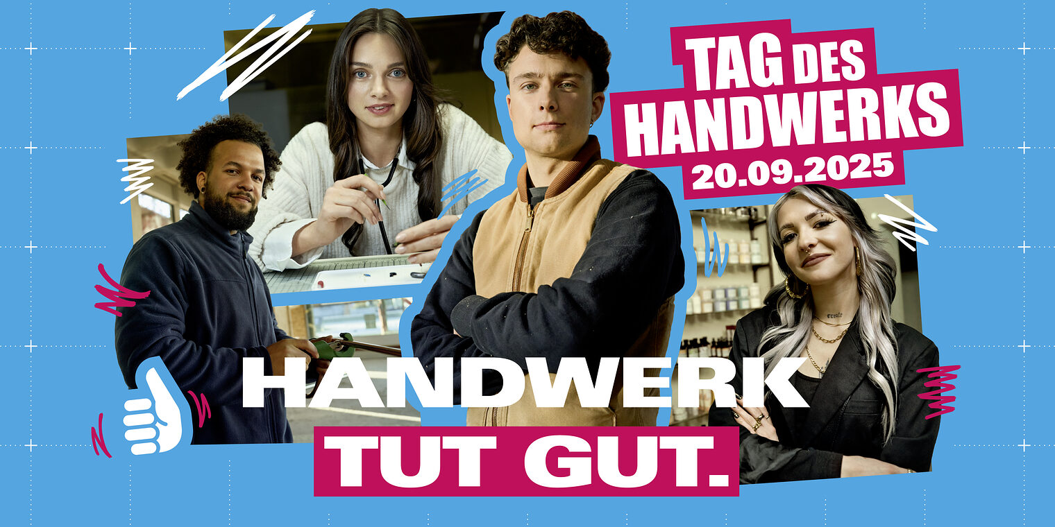 Plakat zum Tag des Handwerks mit dem Motto "Handwerk tut gut".
