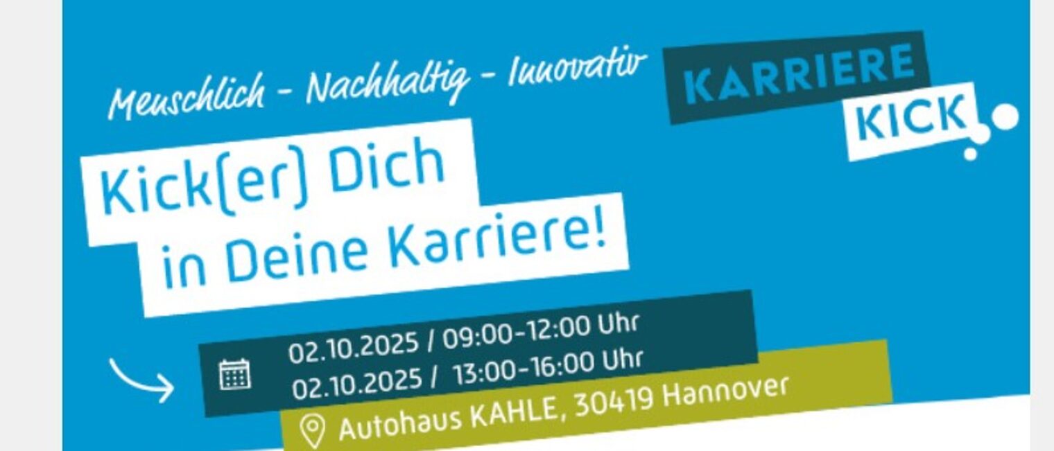 Key Vusual zum Karriere Kick im Autohaus Kahle
