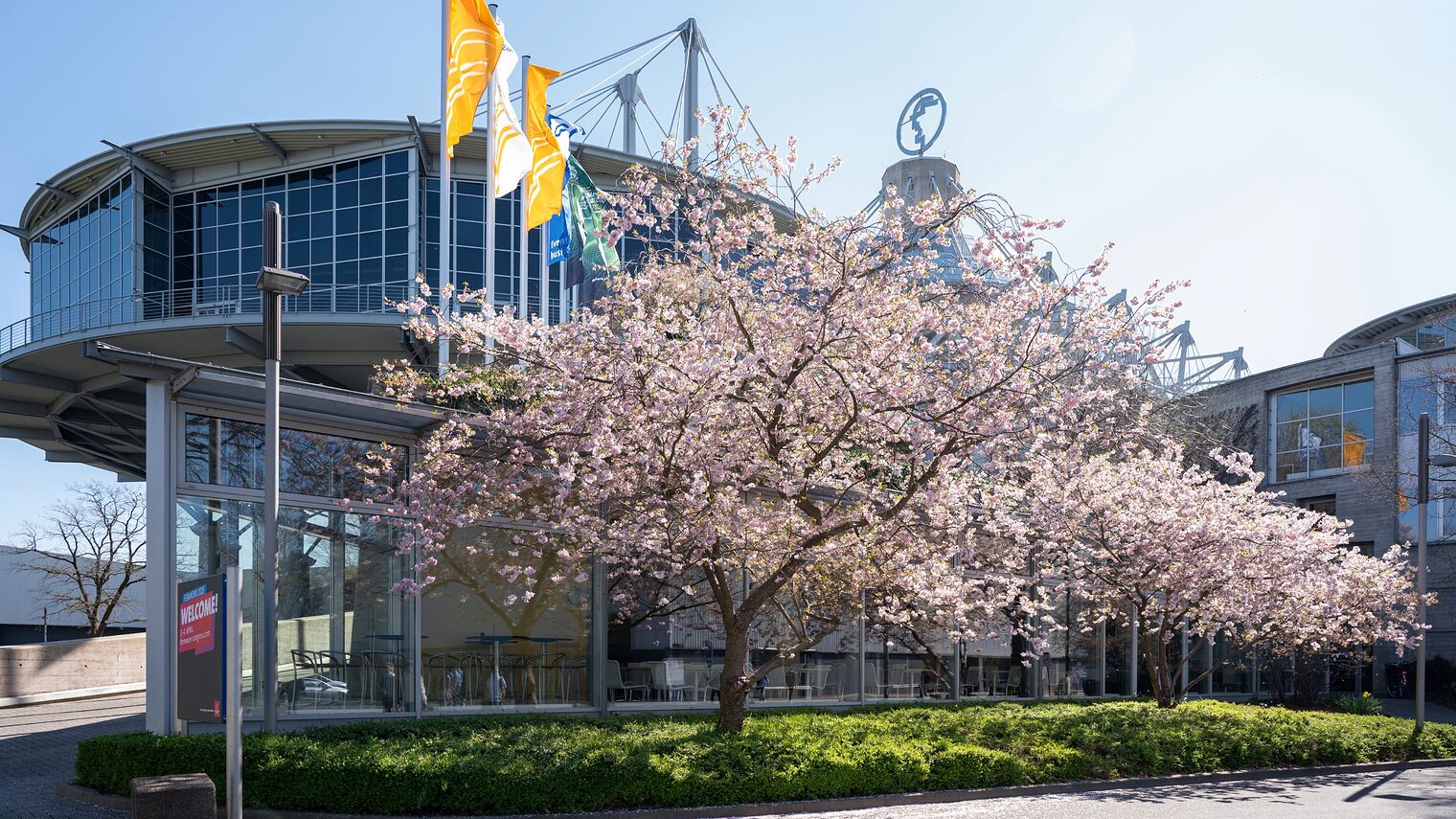 HANNOVER MESSE Freigelände im Frühling.