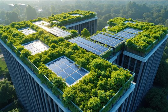 Ein Gründach mit Photovoltaikanlage 