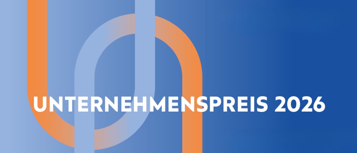 Ein Banner mit der Aufschrift "Unternhemenspreis 2026", dass zu Teilnahme am Wettbewerb des Projekts Berufsausbildung ohne Grenzen auffordert. 
