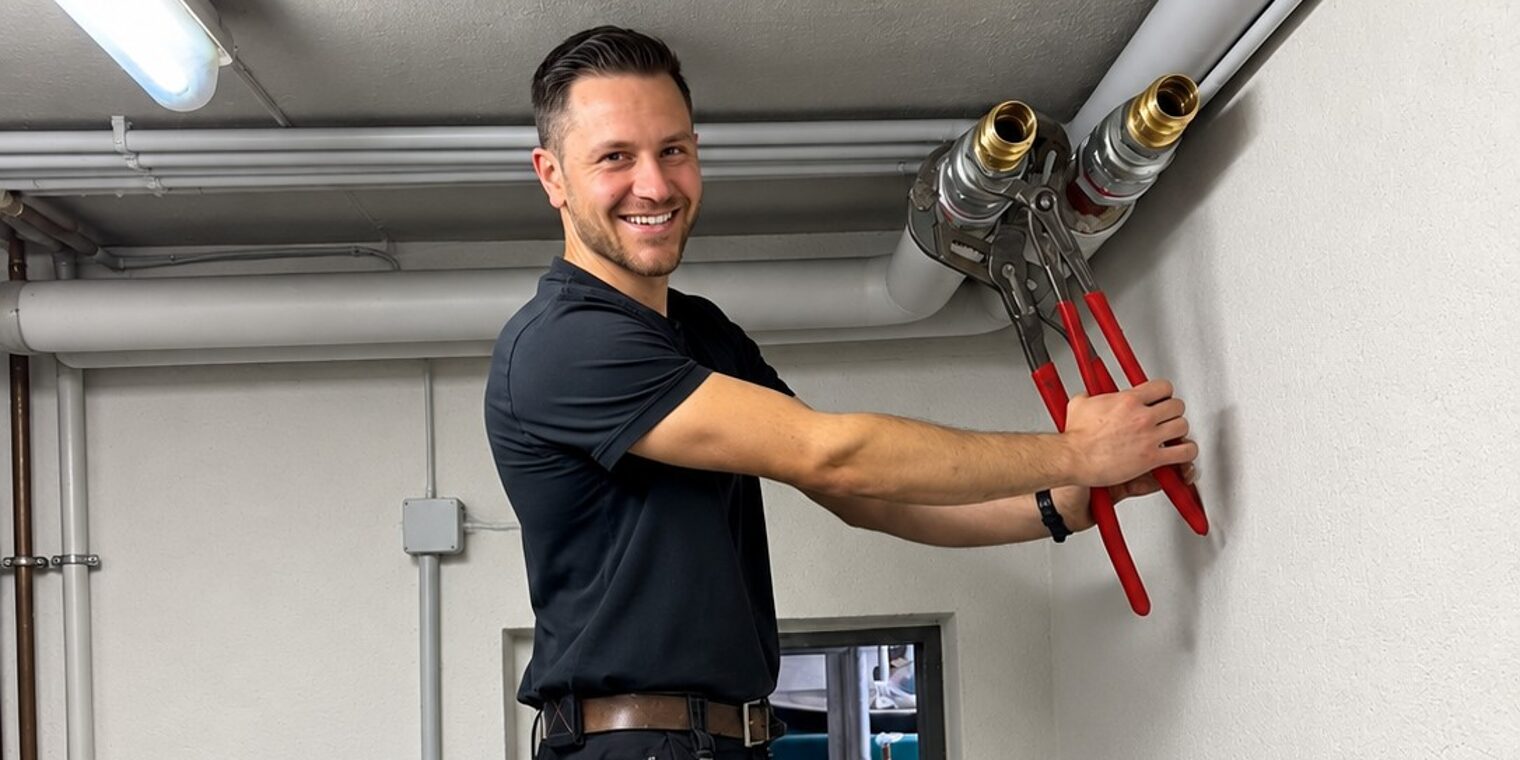 Lars Kitzmann bei der Arbeit an einem Rohr